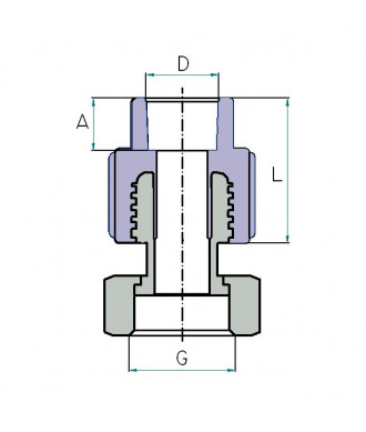 На фото Hi-Therm PP-R adaptor with metal insert and union nut